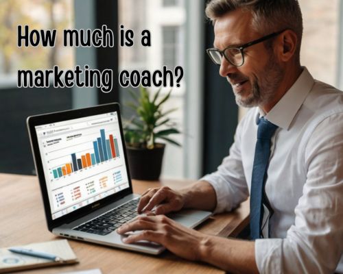 a business coach showing a market statistics